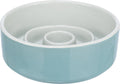Trixie ceramic slow feeder bowl grey blue