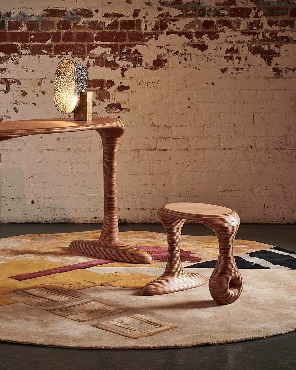 Ivory, Amber & Crimson Square Rug | Dymos | Hand Tufted New Zealand Wool | Rugfine-0