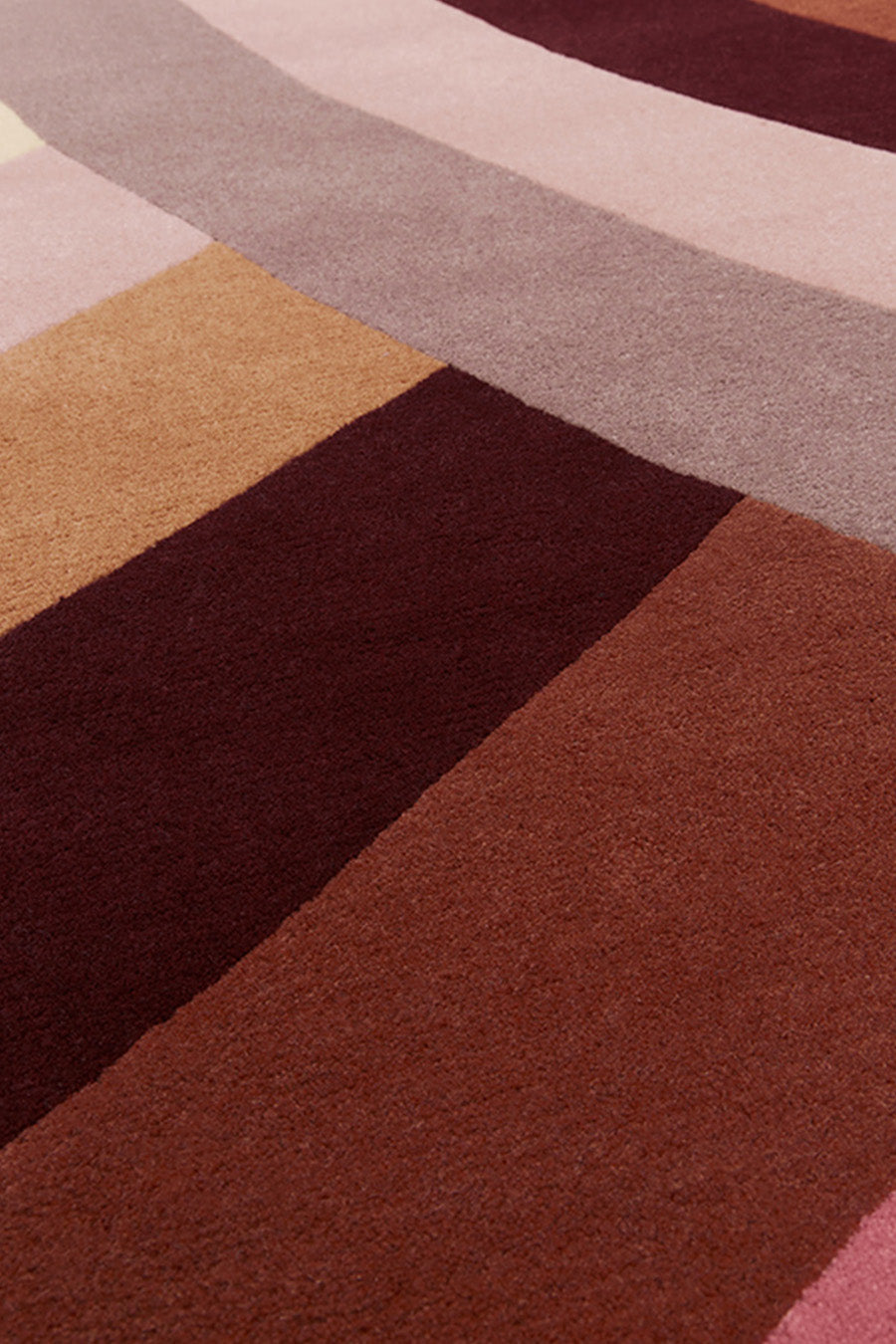 Hand Tufted Rug | Blush Pink, Burgundy & Teal | Wool | Mystiq by Rugfine-3