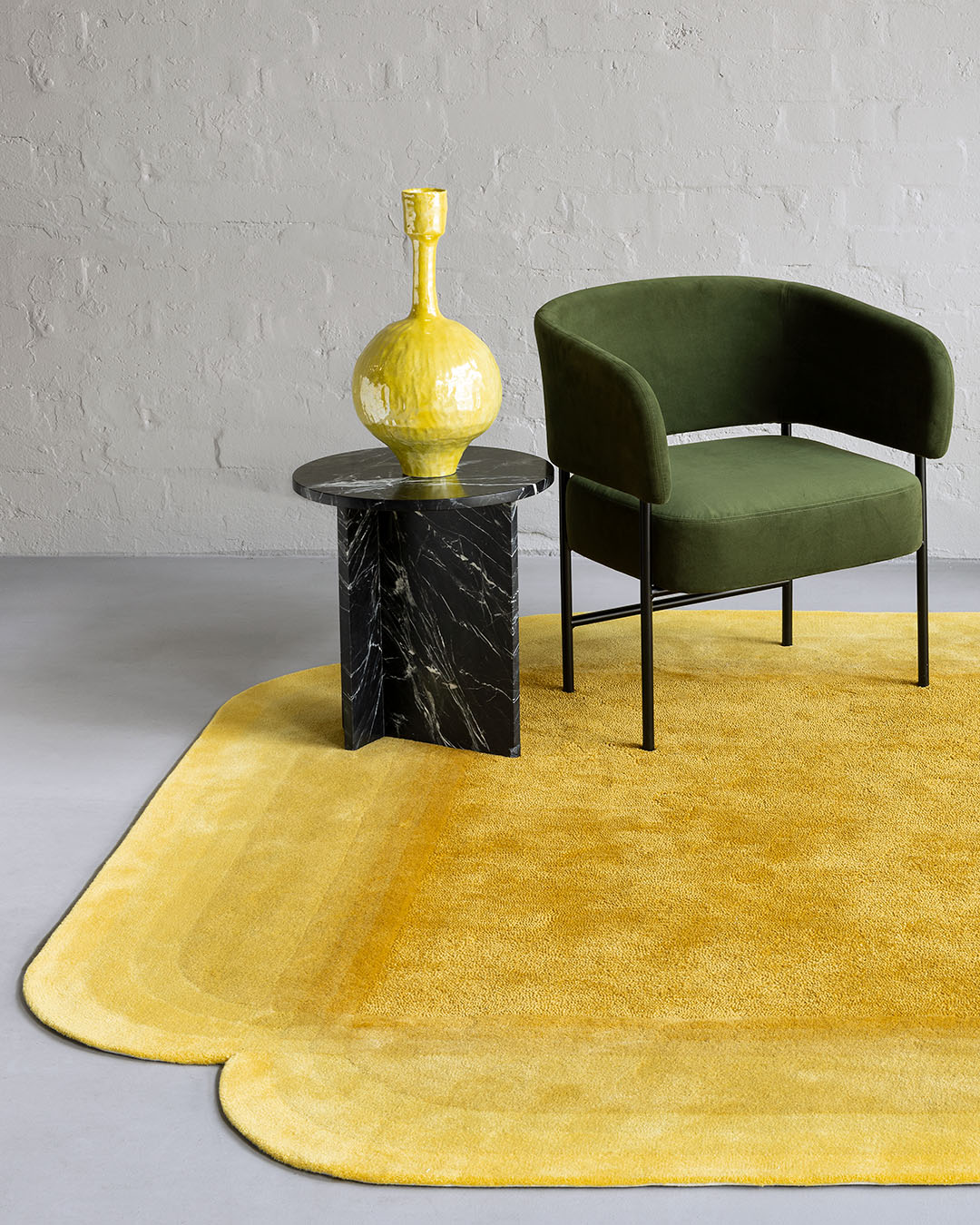 Mustard Yellow Square Rug | Wool | Novanex by Rugfine-0