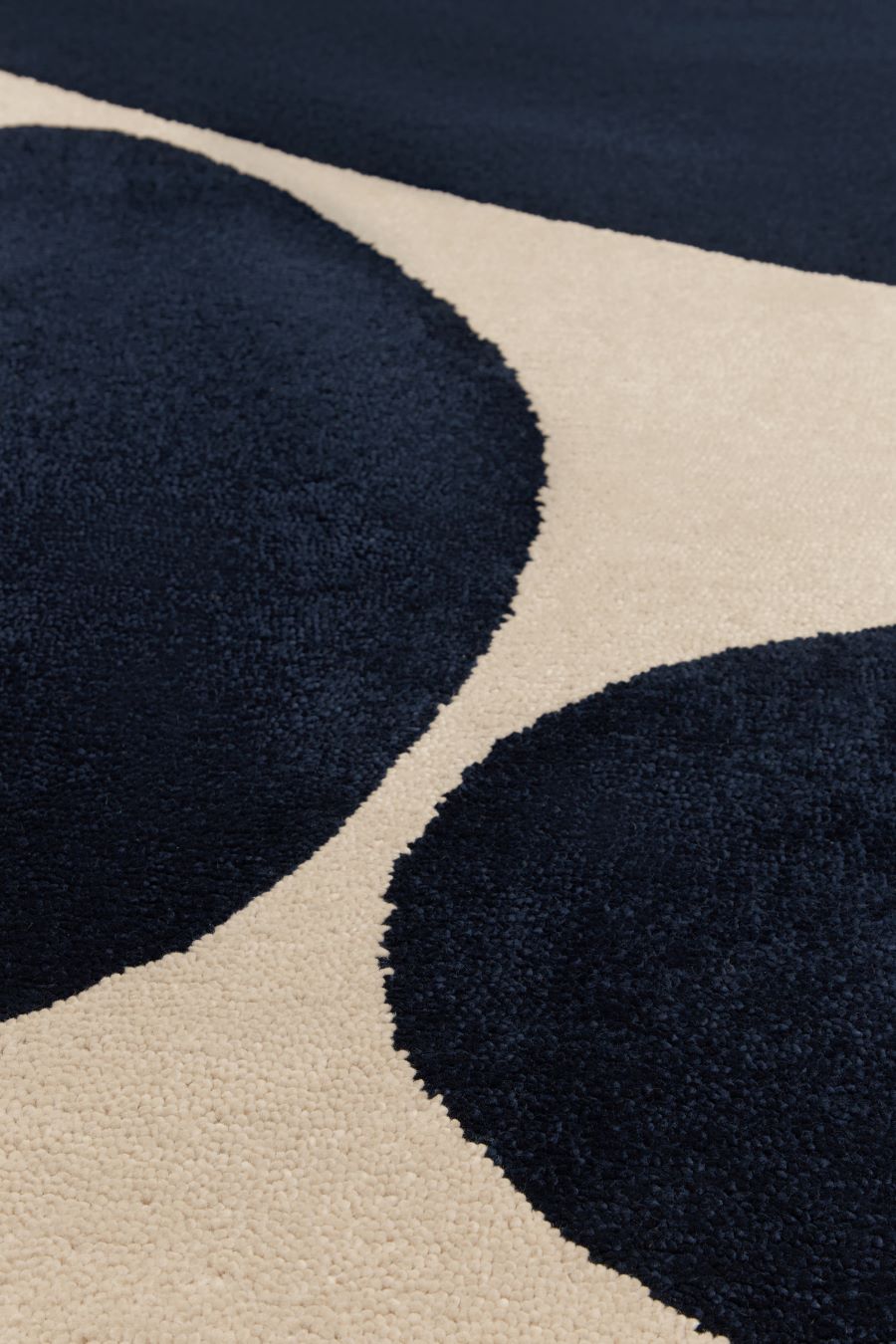 Ivory & Navy Hand Tufted Rug | Wool | Sealuxe by Rugfine-3