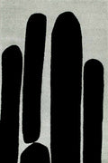 Wool Area Rug | Black & Light Grey | Vibrae by Rugfine-0