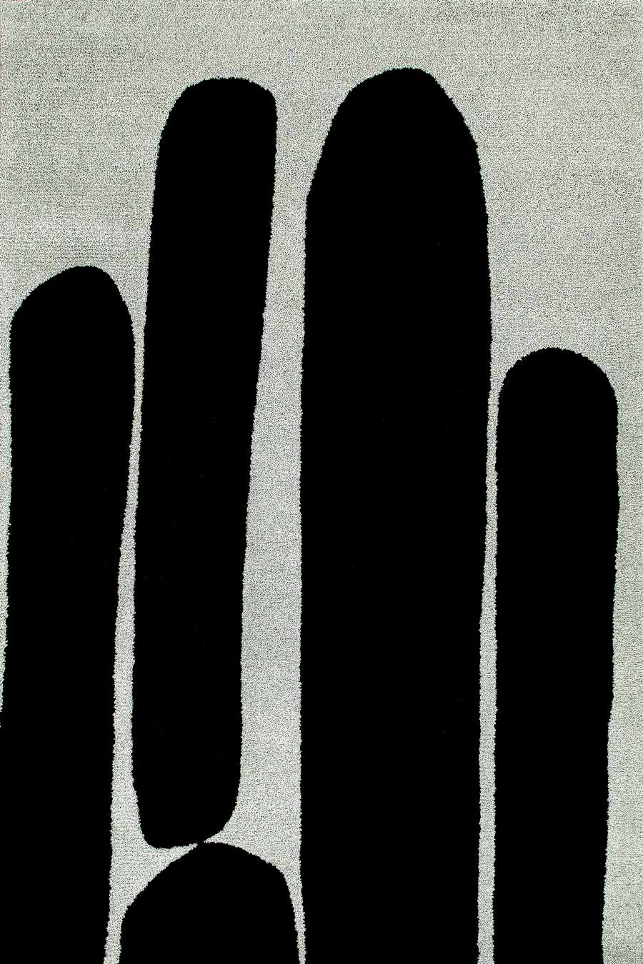 Wool Area Rug | Black & Light Grey | Vibrae by Rugfine-0