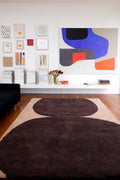 Hand Tufted Wool Rug | Beige & Plum | Wool | Zenchill by Rugfine-0